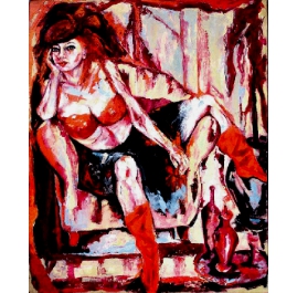 Woman with Red Boots
