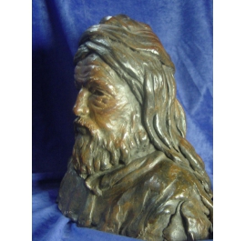 Bust of an old man wearing a turban