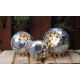 Outdoor Lamp - "Globe" galvanised - contemporary garden ornament - set of three