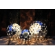 Outdoor Lamp - "Globe" galvanised - contemporary garden ornament - set of three
