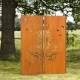 Stalen Tuinmuur - "Tweeluik Vogels" - Modern Buitenornament - 150 × 195 cm