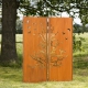 Steel Garden Wall - "Diptych Birds" - Modern Outdoor Ornament - 150×195 cm