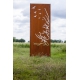 Steel Garden Wall - "Birds I" - Modern Outdoor Ornament - 75×195 cm