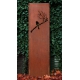 Steel Garden Wall - "Bird" - Modern Outdoor Ornament - 54×195 cm
