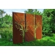 Steel Garden Wall - "Triptych Tree" - Modern Outdoor Ornament - 225 x 195 cm