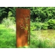 Steel Garden Wall - "Diptych Tree with Firewood Rack" - Outdoor Art - 205×195 cm