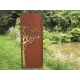 Steel Garden Wall - "Diptych Tree with Firewood Rack" - Outdoor Art - 205×195 cm
