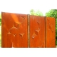 Stahl-Gartenwand - "Triptychon Dreiecke" - Modernes Ornament für draußen - 225×195 cm