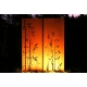 Steel Garden Wall - "Diptych Bamboo" - Modern Outdoor Ornament - 150 x 195 cm