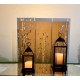 Steel Garden Wall - "Triptych Bamboo" - Modern Outdoor Ornament - 225×195 cm