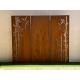 Steel Garden Wall - "Triptych Bamboo" - Modern Outdoor Ornament - 225×195 cm