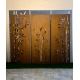 Steel Garden Wall - "Triptych Bamboo" - Modern Outdoor Ornament - 225×195 cm