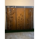 Steel Garden Wall - "Triptych Bamboo" - Modern Outdoor Ornament - 225×195 cm