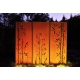 Steel Garden Wall - "Triptych Bamboo" - Modern Outdoor Ornament - 225×195 cm