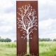 Stalen Tuinmuur - "Boom" - Modern Buitenornament - 75 × 195 cm