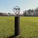 Outdoor wire sculpture - Wire Mask on a oxidised oak pedestal - unique ornament