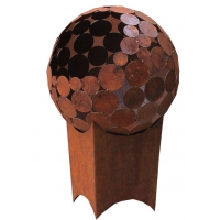 Firepit "Globe" With Angled Pedestal - Small