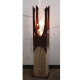 Oak Column & Garden Torch "Nature Crown"  - Handmade Art Object