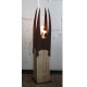 Oak Column & Garden Torch "Nature Crown" - Handmade Unique Art Object