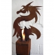 Steel Column and Garden Torch "Dragon" Handmade unique art object decoration