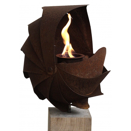 Oak Column and Garden Torch - "Ammon" - Small - Handmade