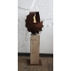 Oak Column and Garden Torch - "Ammon" - Small - Handmade