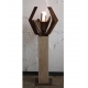 Oak Column and Garden Torch "Nature" - Angled - Handmade - unique art object