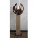 Oak Column and Garden Torch "Nature" - Round - Handmade - unique art object