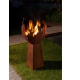 Feuerstelle "Flame" mit angewinkeltem Sockel - niedrig
