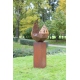 Firepit "Drop" With Angled Pedestal - Tall