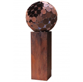 Outdoor-Feuerstelle - "Globe" mit Sockel - Mittlere Höhe