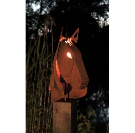 Outdoor Garden Torch - "Horse" - contemporary sculpture