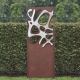 Steel Garden Wall - "Stainless Steel II" - modern outdoor ornament - 75×195 cm