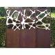 Stahl-Gartenmauer - "Triptychon Edelstahl" - Außenverzierung - 225×195 cm