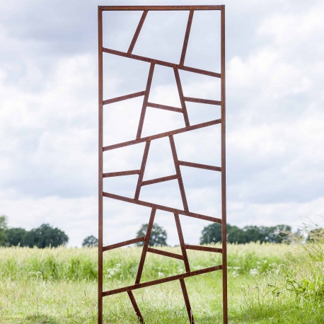 Stahl-Gartenwand - "Pflanzen-Kletterwand" - moderne Außenverzierung - 75×195 cm