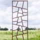 Steel Garden Wall - "Triptychon Plant Climbing" - outdoor ornament - 215×195 cm