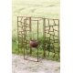 Steel Garden Wall - "Triptychon Plant Climbing" - outdoor ornament - 215×195 cm