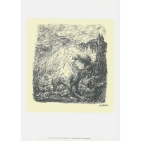 Gefährlicher Bulle - Dangerous Bull Lithography