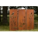 Steel Garden Wall - "Tripychon Maedow" - Modern Outdoor Ornament - 225 x 195 cm