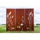 Steel Garden Wall - "Tripychon Maedow" - Modern Outdoor Ornament - 225 x 195 cm
