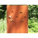 Steel Garden Wall - "Pond 1" - Modern Outdoor Ornament - 75 x 195 cm