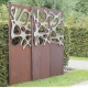 Steel Garden Wall - "Tripychon Maedow" - Modern Outdoor Ornament - 225 x 195 cm