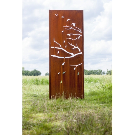 Stahl Gartenwand - "Sommer" - Moderne Außenverzierung - 75 × 195 cm