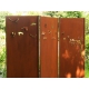 Stahl Gartenwand - "Triptychon Edelstahl" - Modernes Outdoor-Ornament - 225 x 195 cm