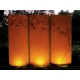 Stahl Gartenwand - "Triptychon Edelstahl" - Modernes Outdoor-Ornament - 225 x 195 cm