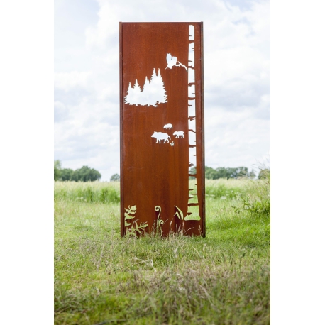 Stahl Gartenwand - "Wald 1" - Moderne Außenverzierung - 75 × 195 cm