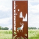 Stahl Gartenwand - "Wald 3" - Moderne Außenverzierung - 75 × 195 cm