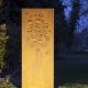 Stahl Gartenwand - "Klee" - Moderne Außenverzierung - 75 × 195 cm