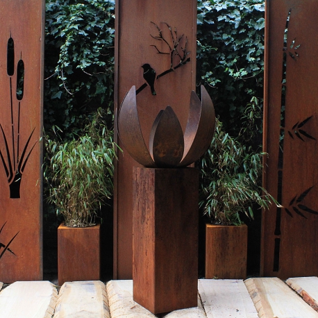 Fireplace - "Base Plate 60x60cm" - Modern Outdoor Ornament