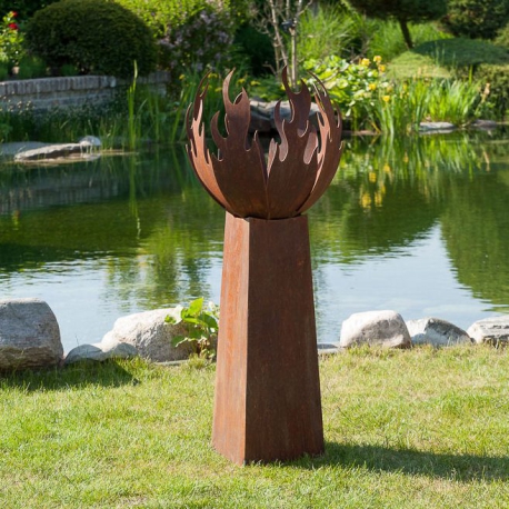 Fireplace - "Base Plate 60x60cm" - Modern Outdoor Ornament